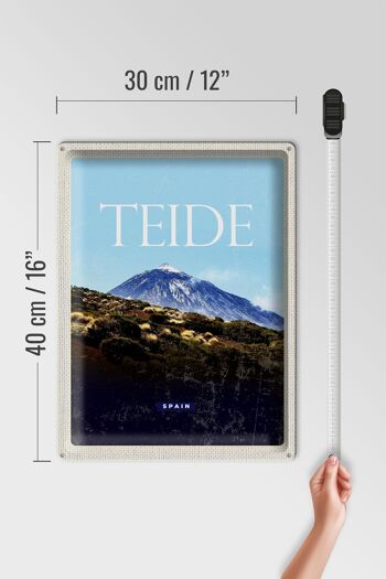 Signe en étain voyage 30x40cm rétro Teide espagne la plus haute montagne 4