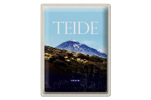 Blechschild Reise 30x40cm Retro Teide Spain höchste Berg