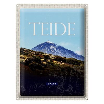 Targa in metallo da viaggio 30x40 cm Retro Teide Spagna Montagna più alta