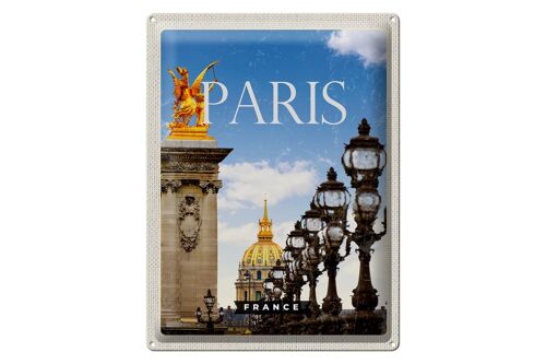 Blechschild Reise 30x40cm Retro Paris France Bild Geschenk