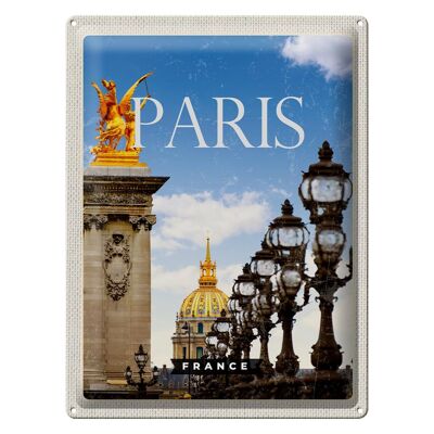 Targa in metallo da viaggio 30x40 cm Retro Parigi Francia Immagine regalo