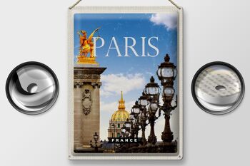 Panneau de voyage en étain, 30x40cm, rétro, Paris, France, photo, cadeau 2
