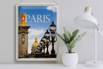Panneau de voyage en étain, 30x40cm, rétro, Paris, France, photo, cadeau 3