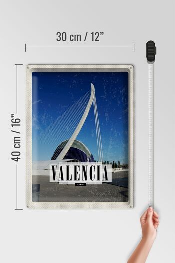 Panneau en étain voyage 30x40cm, destination de voyage, ville portuaire de Valence, espagne 4