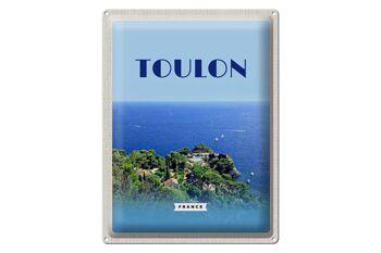Affiche de voyage en étain, signe de voyage, 30x40cm, Toulon, France, vacances en mer 1