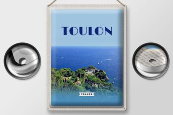 Affiche de voyage en étain, signe de voyage, 30x40cm, Toulon, France, vacances en mer 2