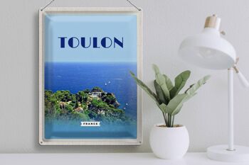 Affiche de voyage en étain, signe de voyage, 30x40cm, Toulon, France, vacances en mer 3