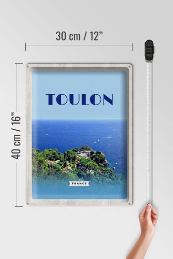 Affiche de voyage en étain, signe de voyage, 30x40cm, Toulon, France, vacances en mer 4