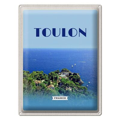 Cartel de chapa de viaje, 30x40cm, Toulon, Francia, cartel de vacaciones en el mar