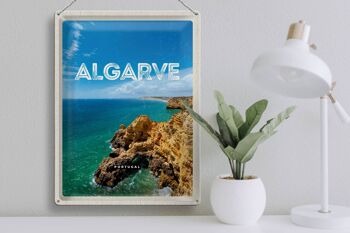 Plaque en tôle voyage 30x40cm Algarve Portugal vacances à la mer 3