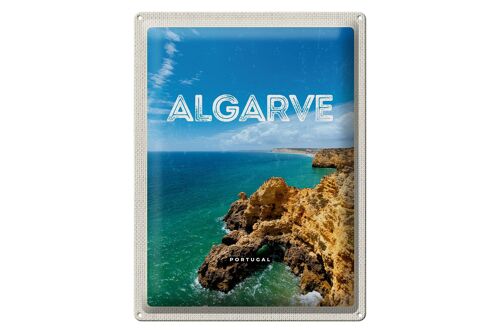 Blechschild Reise 30x40cm Algarve Portugal Meer Urlaub