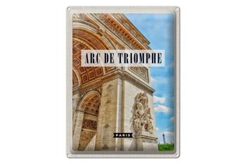 Plaque en tôle voyage 30x40cm Arc de Triomphe Paris destination de voyage 1
