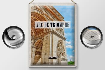 Plaque en tôle voyage 30x40cm Arc de Triomphe Paris destination de voyage 2