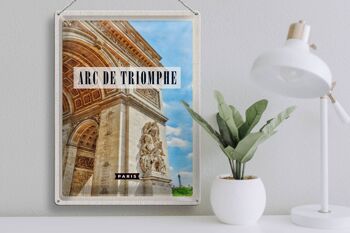 Plaque en tôle voyage 30x40cm Arc de Triomphe Paris destination de voyage 3
