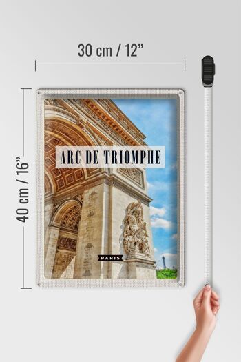 Plaque en tôle voyage 30x40cm Arc de Triomphe Paris destination de voyage 4