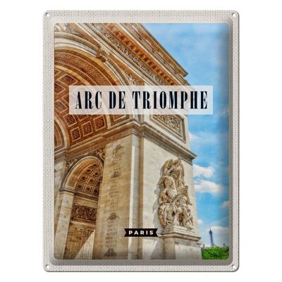 Cartel de chapa viaje 30x40cm Arco de Triunfo París destino de viaje