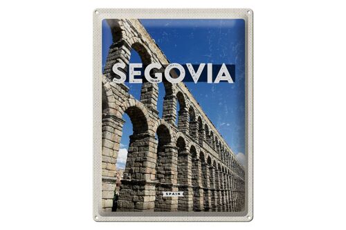 Blechschild Reise 30x40cm Segovia Spain römische Aquädukte