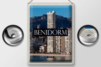 Affiche panoramique de voyage en signe d'étain, 30x40cm, Benidorm, espagne 2