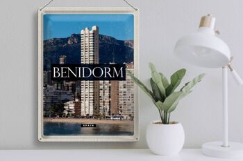 Affiche panoramique de voyage en signe d'étain, 30x40cm, Benidorm, espagne 3