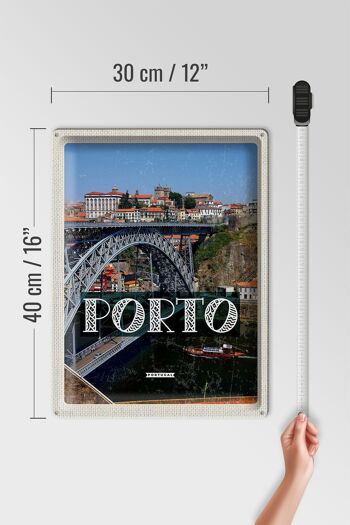 Signe en étain voyage 30x40cm, pont de Porto Portugal Ponte Dom Luís I 4