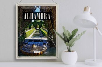 Plaque en tôle voyage 30x40cm Alhambra Espagne Nature 3