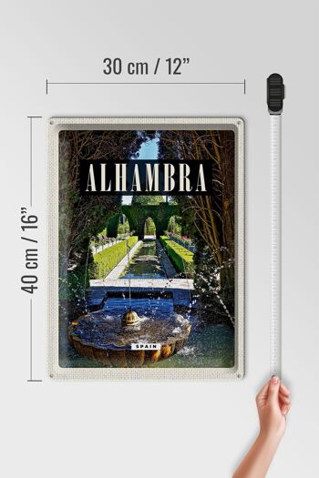 Plaque en tôle voyage 30x40cm Alhambra Espagne Nature 4