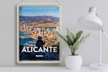 Panneau en étain voyage 30x40cm, Alicante espagne, image panoramique de vacances 3