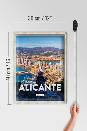 Panneau en étain voyage 30x40cm, Alicante espagne, image panoramique de vacances 4