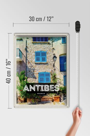 Panneau en étain voyage 30x40cm, Antibes, France, vieille ville, Destination de voyage 4