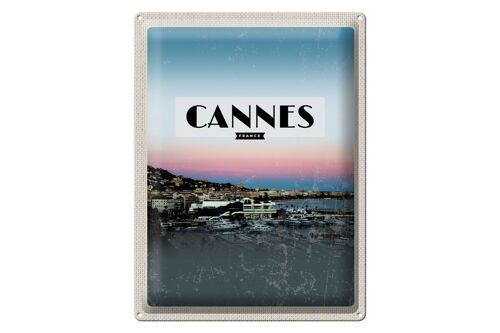 Blechschild Reise 30x40cm Cannes France Panorama Bild Urlaub