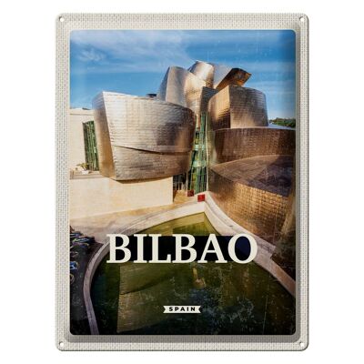 Cartel de chapa viaje 30x40cm Bilbao España ciudad portuaria lugar de vacaciones