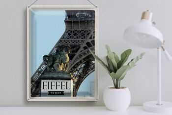 Signe en étain voyage 30x40cm, tour Eiffel, Paris, Destination de voyage, tourisme 3