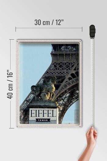 Signe en étain voyage 30x40cm, tour Eiffel, Paris, Destination de voyage, tourisme 4