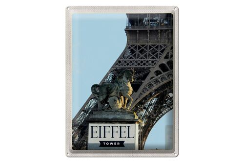 Blechschild Reise 30x40cm Eiffel Tower Paris Reiseziel Tourismus