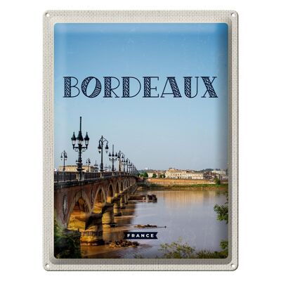 Targa in metallo da viaggio 30x40 cm Destinazione di viaggio Bordeaux Francia