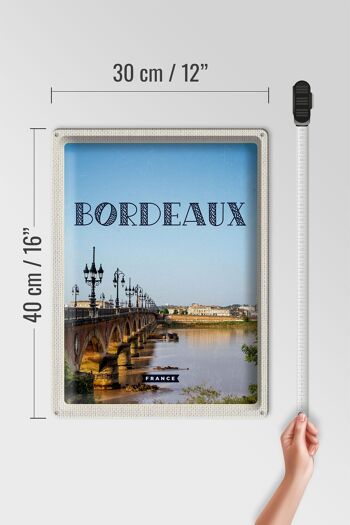 Plaque en tôle voyage 30x40cm Bordeaux France destination de voyage 4