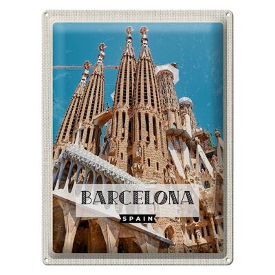 Tin sign travel 30x40cm retro Barcelona travel destination gift