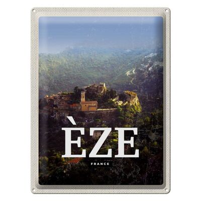 Targa in metallo da viaggio 30x40 cm Eze France, la più bella vacanza panoramica
