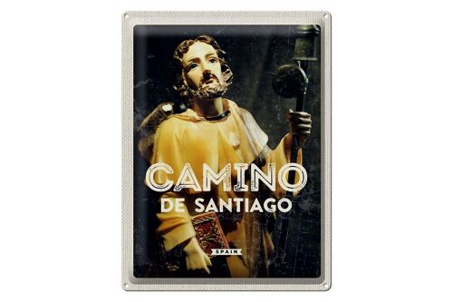 Blechschild Reise 30x40cm Retro Camino de Santiago Sculptur