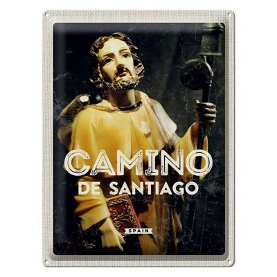 Blechschild Reise 30x40cm Retro Camino de Santiago Sculptur