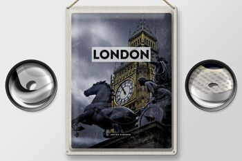 Panneau de voyage en étain, 30x40cm, tour de Londres Big Ben Queen Elizabeth 2