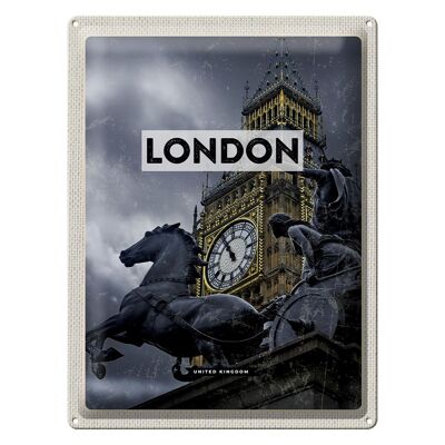 Targa in metallo da viaggio 30x40 cm Londra Big Ben Queen Elizabeth Tower