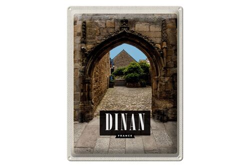 Blechschild Reise 30x40cm Dinan France Stadtmauer Schloss