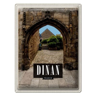 Blechschild Reise 30x40cm Dinan France Stadtmauer Schloss