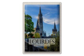 Plaque tôle voyage 30x40cm Sanctuaires Notre-Dame de Lourdes 1