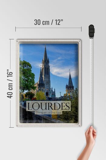 Plaque tôle voyage 30x40cm Sanctuaires Notre-Dame de Lourdes 4