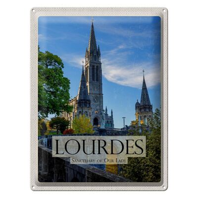 Targa in metallo da viaggio 30x40 cm Sanctuaires Notre-Dame de Lourdes
