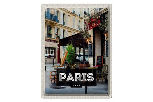 Blechschild Reise 30x40cm Paris Cafe Reiseziel Poster Geschenk