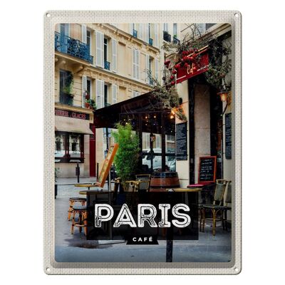 Cartel de chapa de viaje, 30x40cm, París, café, destino de viaje, cartel de regalo