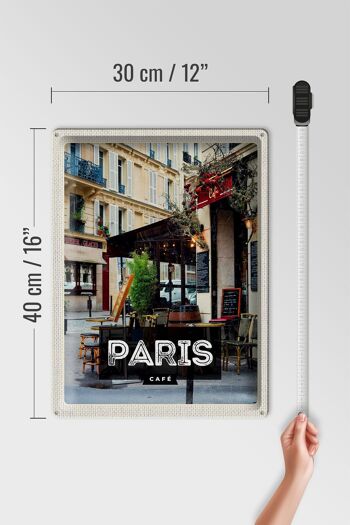Panneau de voyage en étain, 30x40cm, affiche de Destination de voyage, café de Paris, cadeau 4